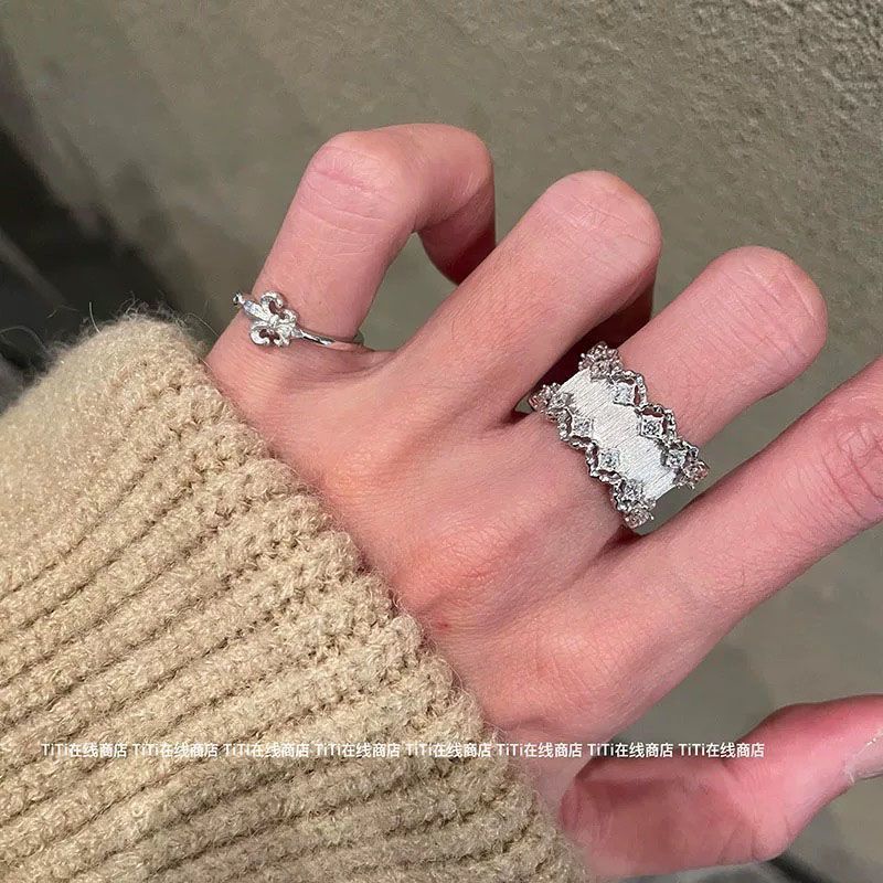 Vintage Starburst Ring For Women, Luxury Unique High-End Elegant Index Finger Band