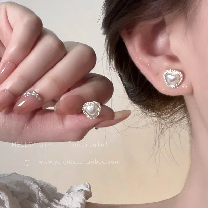 Elegant Pearl Drop Earrings For Women, 2-in-1 Design Gold Plated Cubic Zirconia Bar Stud Earrings, Luxury Vintage Dangle Earrings For Wedding Daily Wear