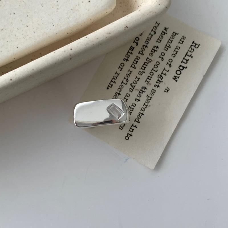 Geometrischer rechteckiger Ring für Damen, Vintage minimalistischer schlichter Ring, einzigartiger High-End offener verstellbarer Zeigefingerring