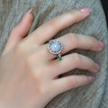 Womens Rotatable Vintage Copper Coin Peace Charm Ring