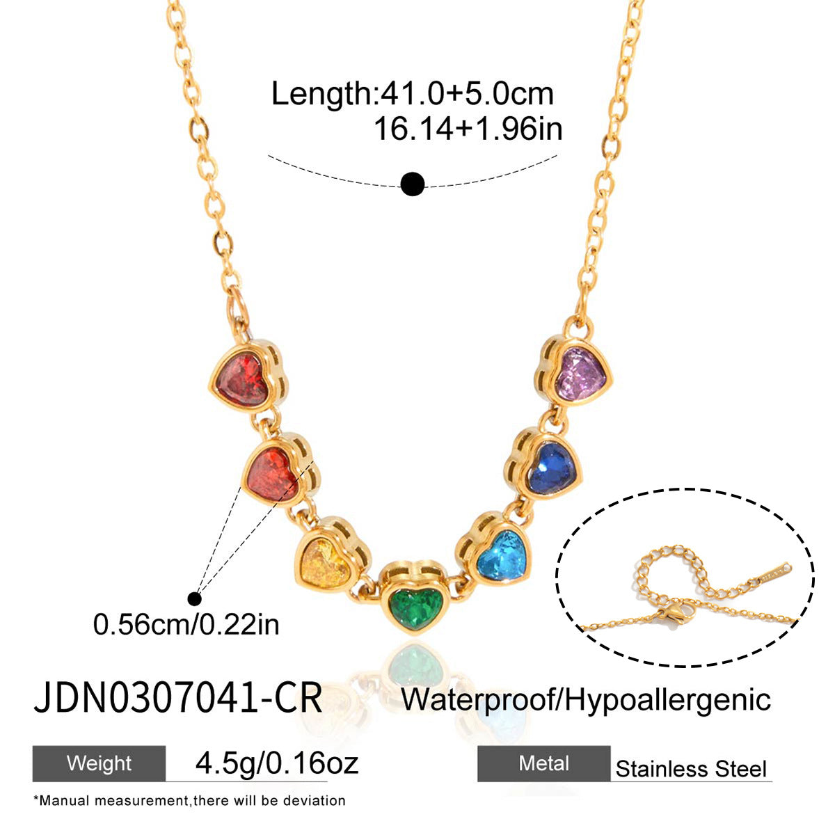 Frühling Sommer Urlaub Schmuck Titanstahl Bunte Zirkon Halskette Leichter Luxus