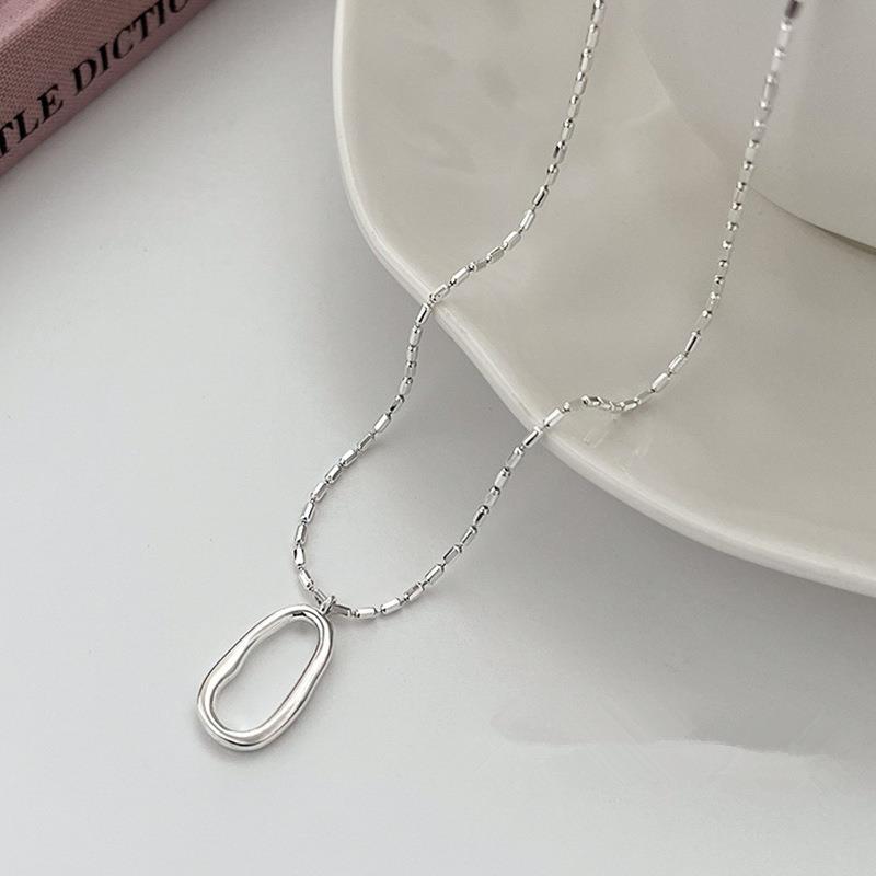 New Oval Figaro Chain S999 Sterling Silver Necklace For Women, Light Luxury High-End INS Trending Jewelry