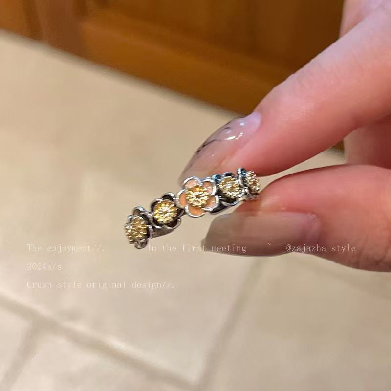 Vintage Silber Opal Offener Ring für Damen, Nischen-Design, minimalistischer High-End Zeigefingerring
