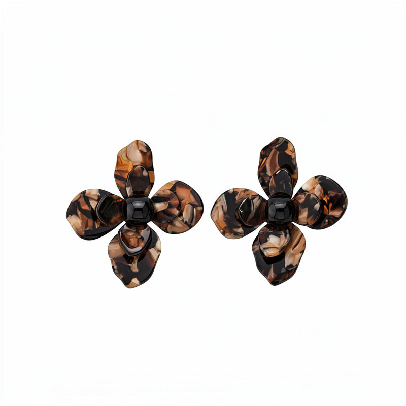 Retro Harz Blumen Ohrstecker