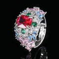 New Fashion Gemstone Ring, European & American Style, High-End, Versatile & Light Luxury For Women