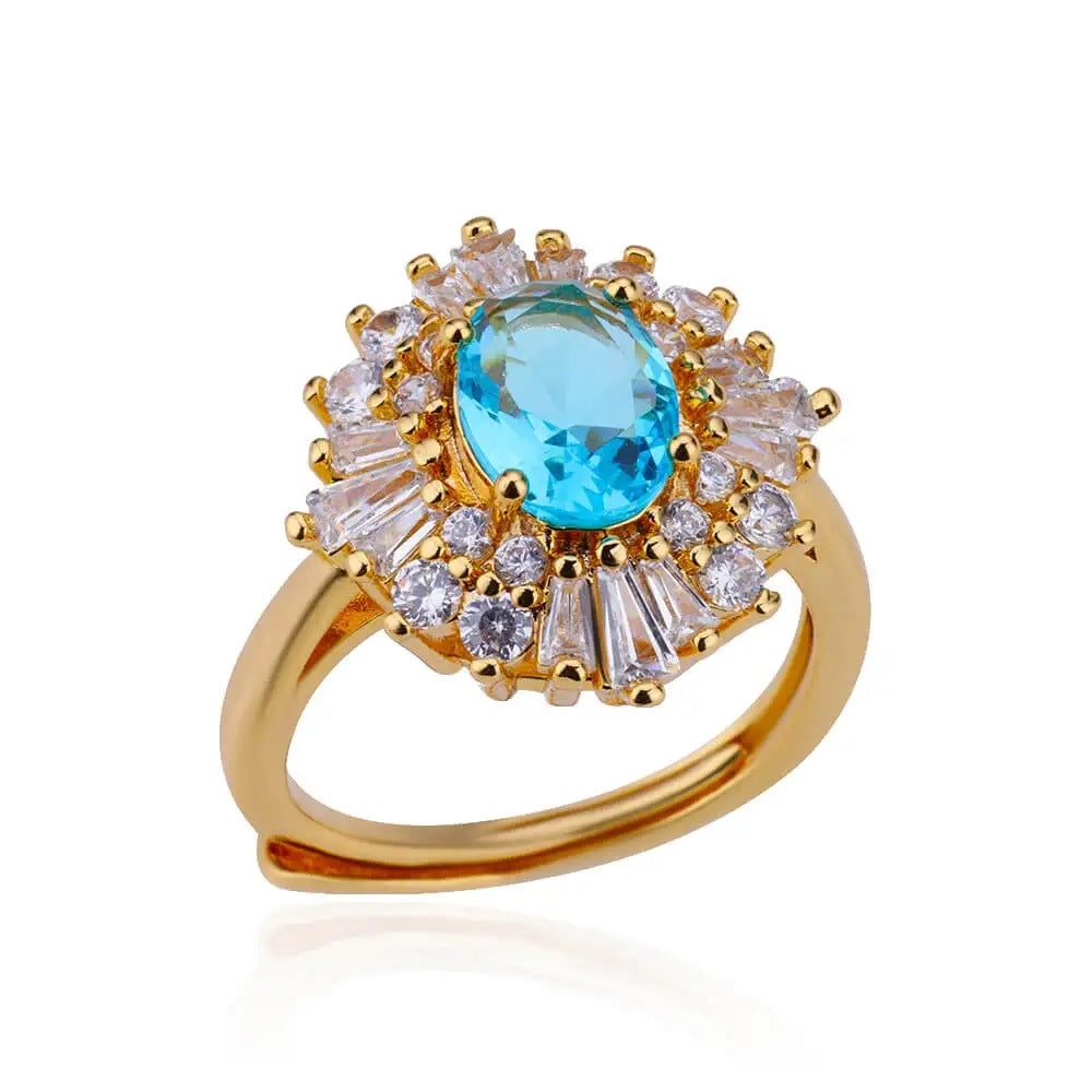 18 Karat vergoldeter Ring, ausgefallen und einzigartig, mit Diamantbesatz