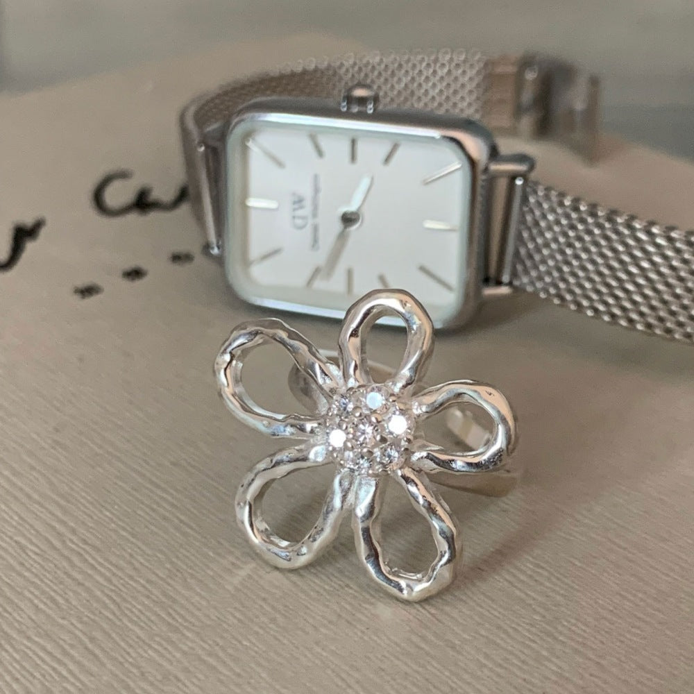 S925 Sterling Silber Damenringe, minimalistisch luxuriöser Vintage-Stil, anlaufbeständige Fingerringe mit einzigartigem Design