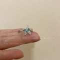 Blue Star Zircon Ring For Women, Luxury Niche High-End Index Finger Ring, Fashion Stackable Adjustable Band
