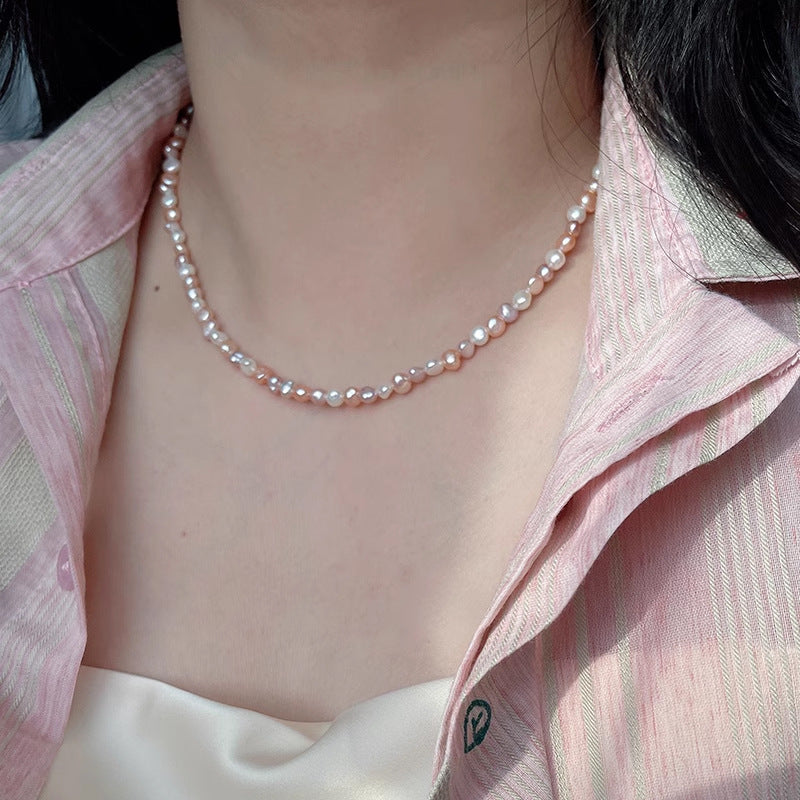 Natur Süßwasser Barock Perlenkette Accessoire für Frauen