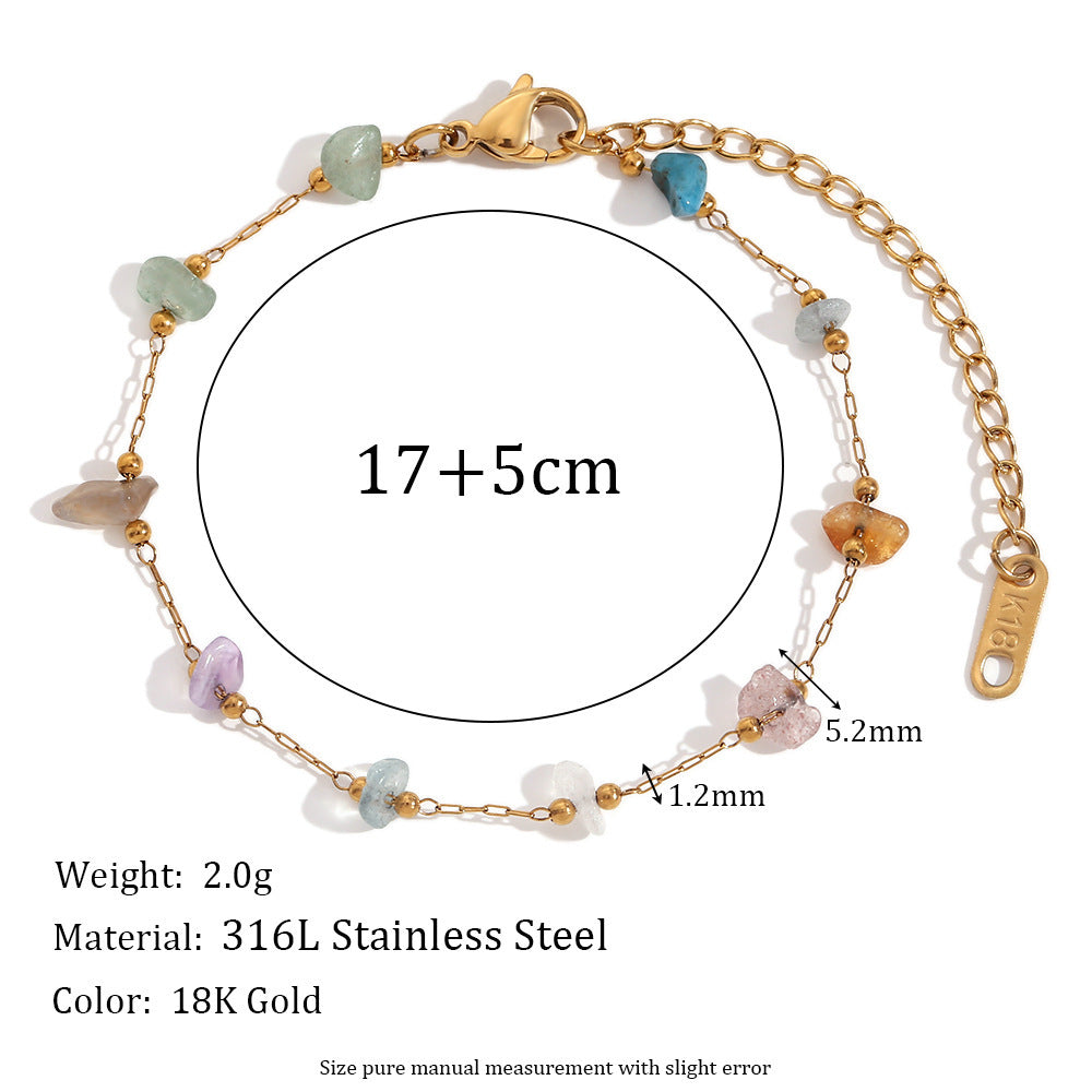 Fashionable Natural Pebble Handmade Bracelet