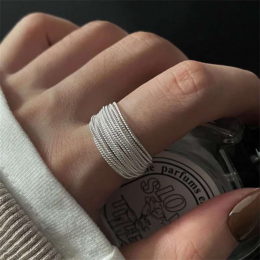 Damenring aus Sterlingsilber 925, Vintage minimalistischer, nicht anlaufender Schmuck
