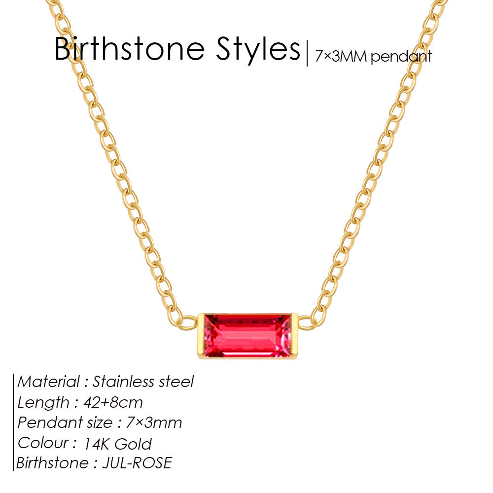 18K Gold-plated Layered Choker With A December Birthstone Pendant