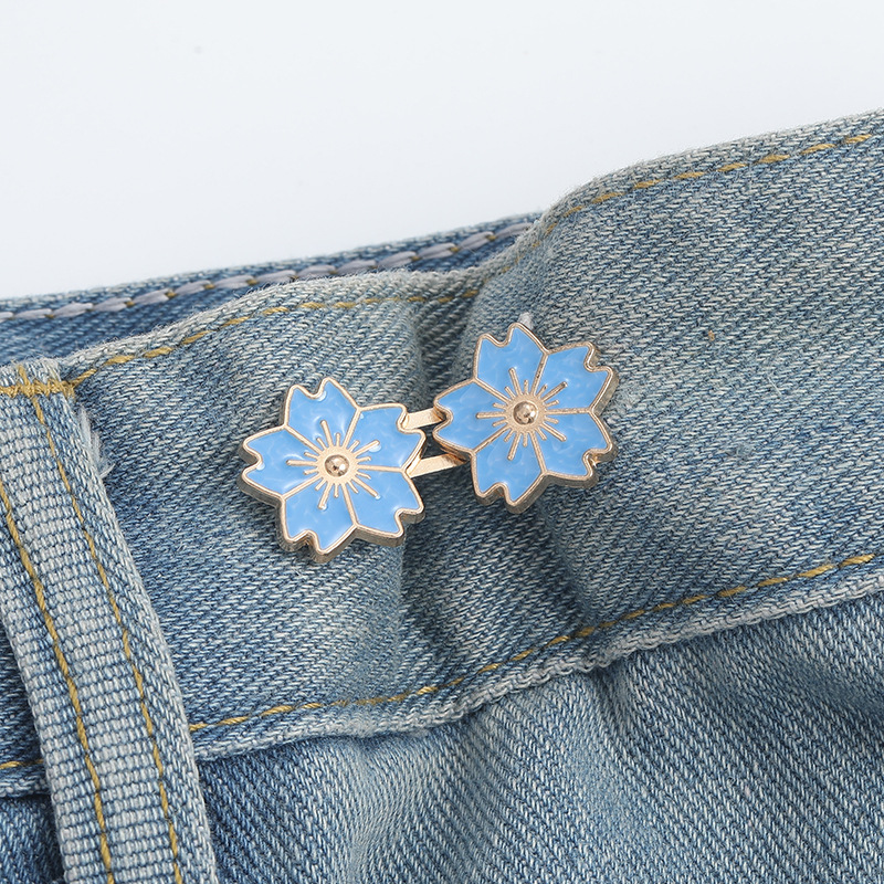 Cherry Blossom waist buckle-Orange-Alloy-1 pair