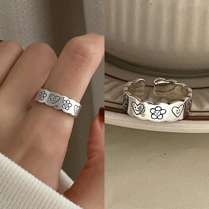 925er Sterlingsilber unregelmäßiger schlichter Bandring für Damen, minimalistischer INS-Stil, anlaufbeständige vielseitige stapelbare Fingerringe