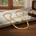 925 Sterling Silver Elegant Gold Herringbone Chain Necklace