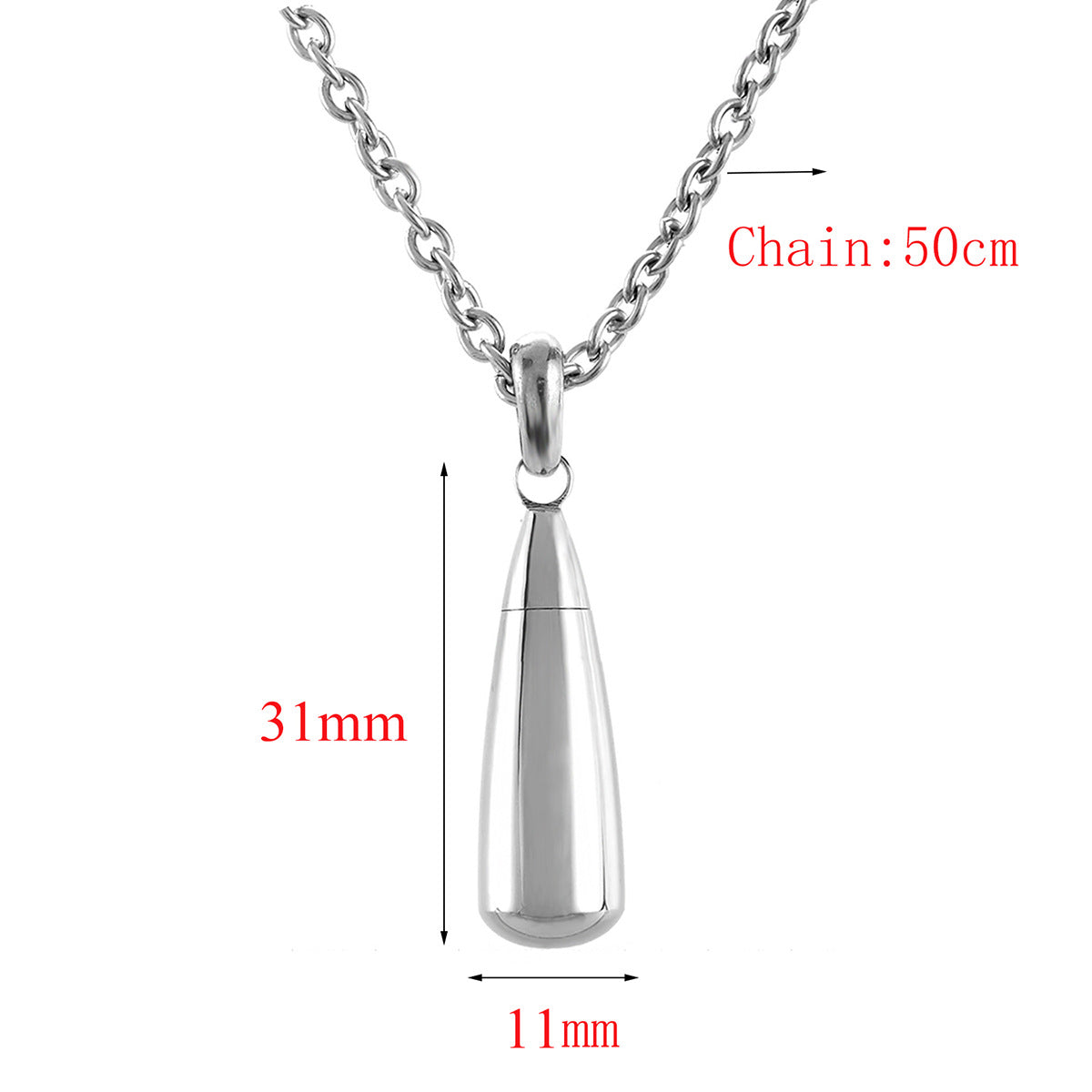 Stainless Steel Drop-shaped Openable Pendant Necklace