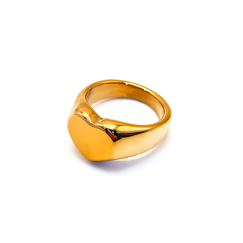 Herzförmiger Ring aus Edelstahl-Titan für Damen