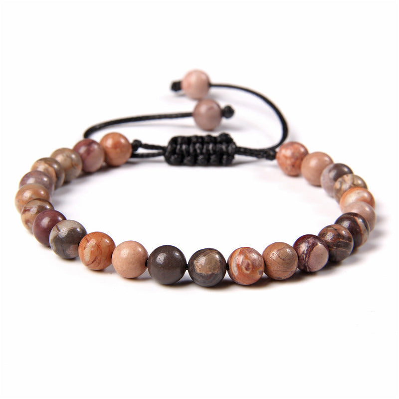 6mm Natursteinperlen Damenarmband Yoga Energie Sport