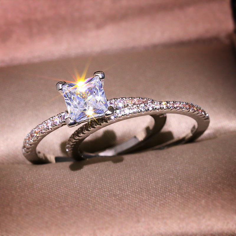 Beliebter weißer Zirkon-Ring-Set Schmuckring