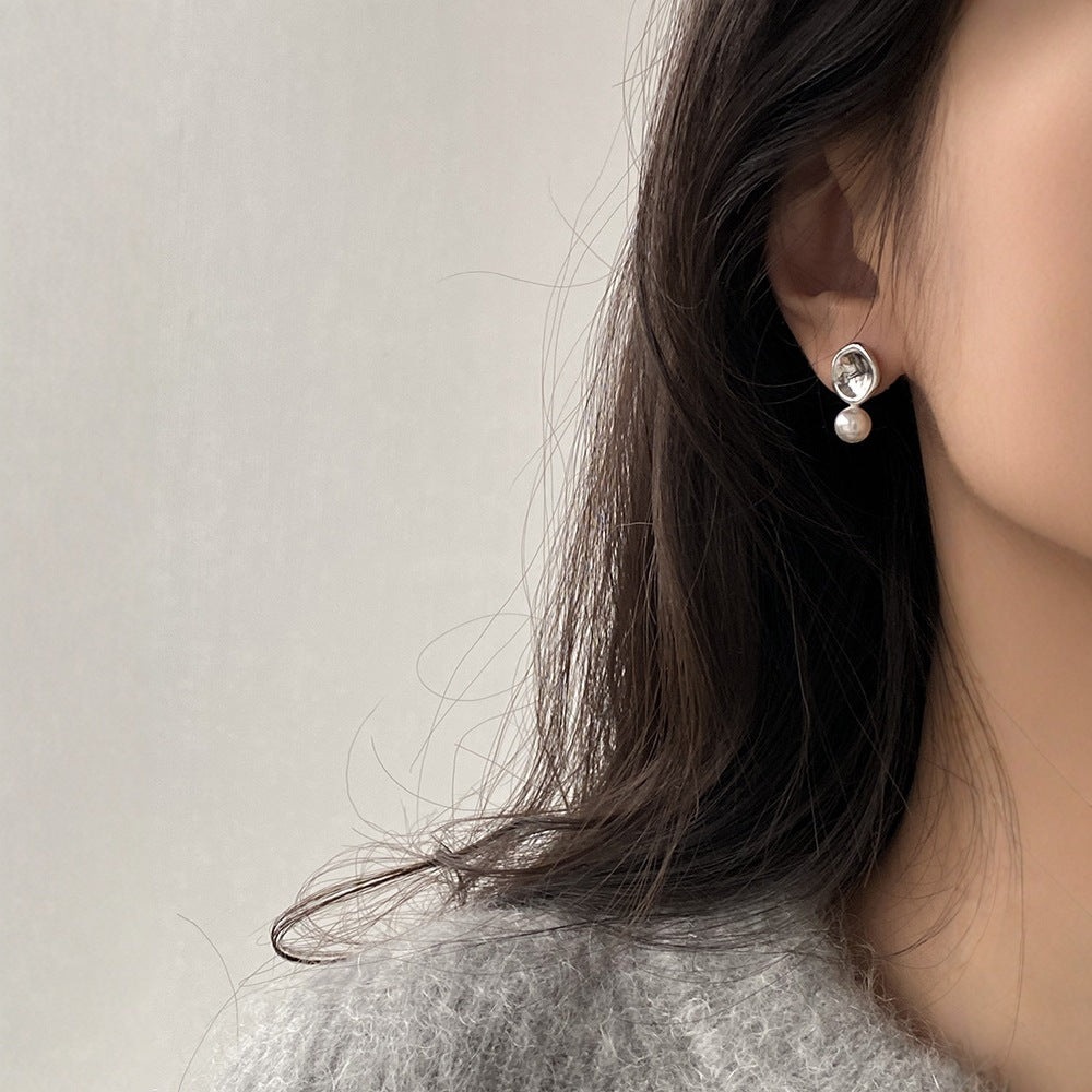 Pearl Geometric Stud Earrings For Women