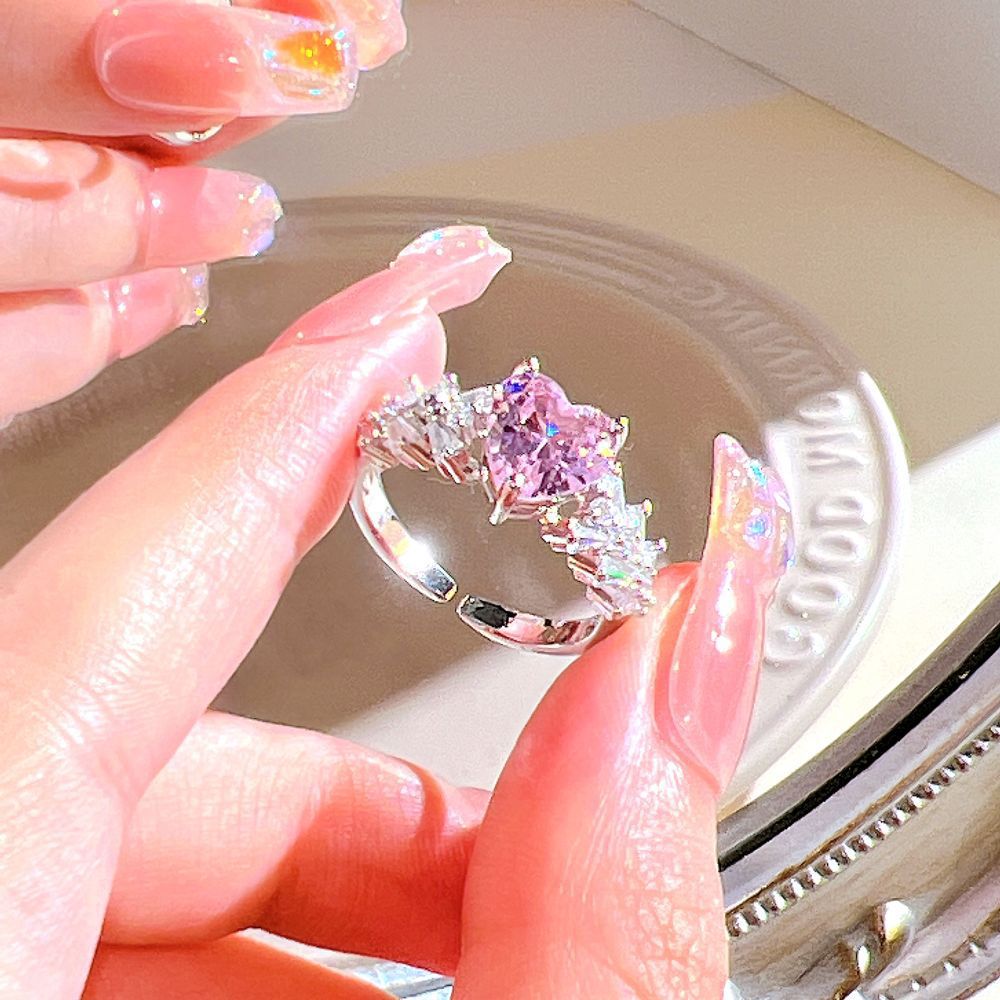 Einzigartiger Herz Dorn Katzenaugen Zirkon Ring für Damen, Süßer Kühler Fashion Vielseitiger Band