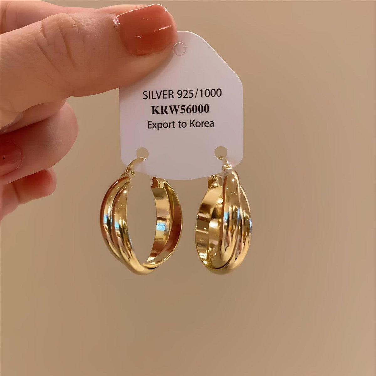 Metallkugel-Ohrhänger für Damen, große polierte Kreis-Creolen, trendiger Vintage-Leichtgewicht-Ohrschmuck für runde Gesichter