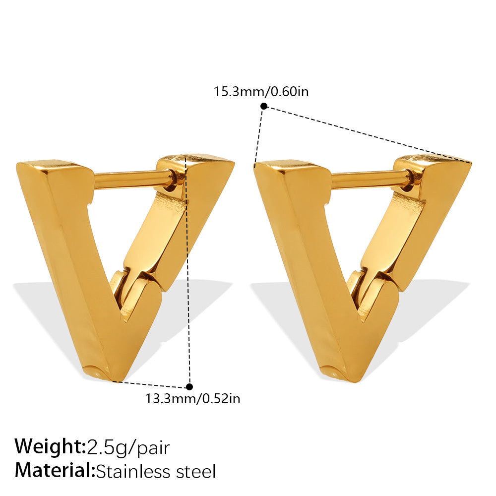 Modischer Urlaubsstil, geometrische U-Form- und Dreiecks-Ohrringe, goldfarbenes, lichtbeständiges Sonnendesign, Alltagsohrringe für Damen