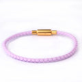 3.0mm Stainless Steel Leather Cord Bracelet With A Single Buckle And Wear-resistant Edging.