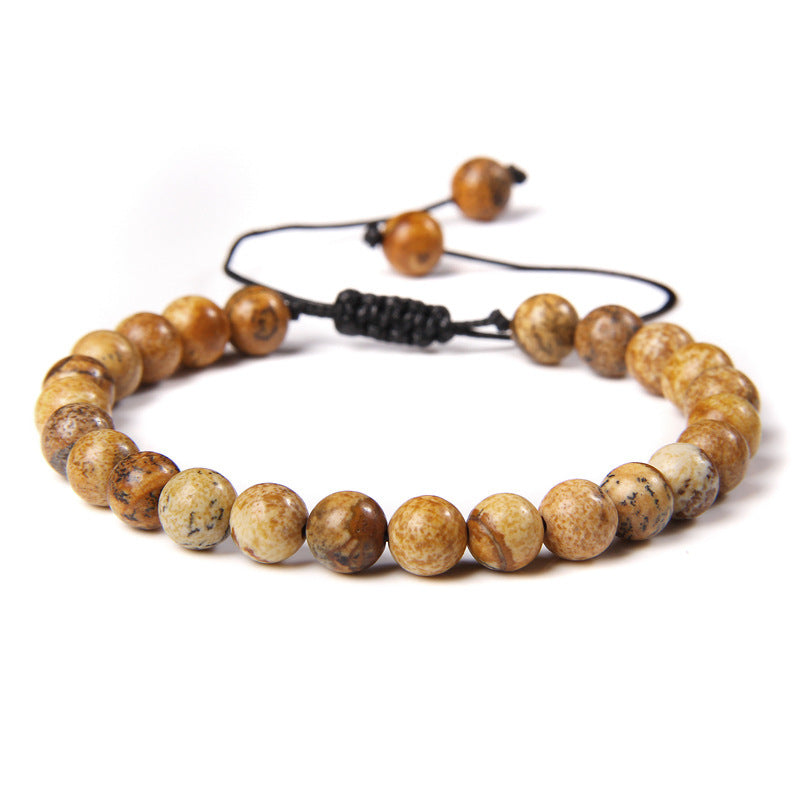 6mm Natursteinperlen Damenarmband Yoga Energie Sport