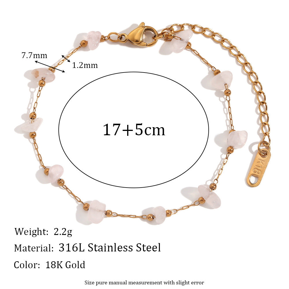 Modisches handgefertigtes Armband aus Naturkieseln