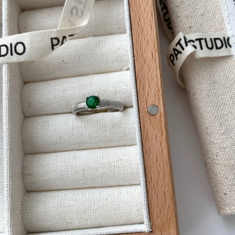 Farbiger Diamant-Inlay Ring für Frauen, verstellbar, minimalistischer cooler Stil, modische Paarringe