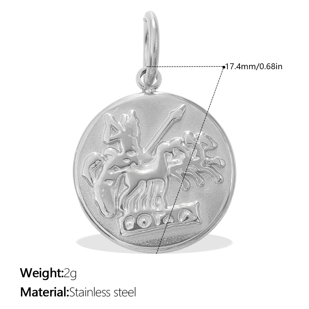 European And American Cross-border Vintage Creative Design Relief Multi-pattern Pendant With Personalized Letters And Plant Elements As Accessories And Ornaments
