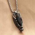 Retro Fashionable Men's Gemstone Dragon Stainless Steel Pendant