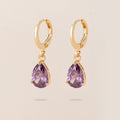 Retro Copper Inlaid Colorful Zircon Earrings Versatile For Women