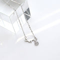 Niche Influencer Silver Necklace With A Cat Pendant For Women