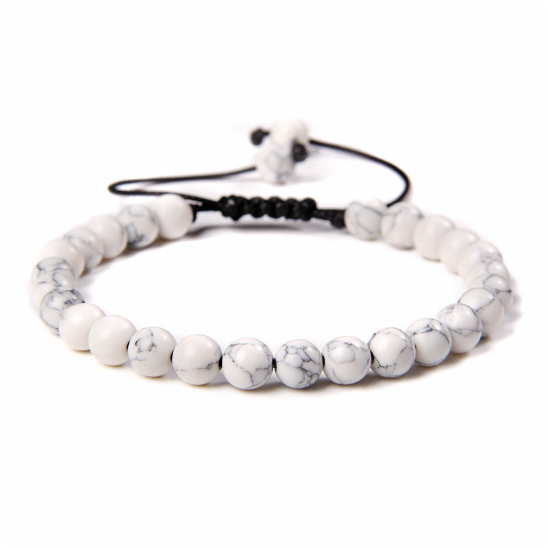 6mm Natursteinperlen Damenarmband Yoga Energie Sport