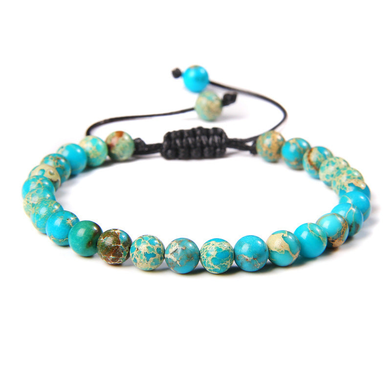 6mm Natursteinperlen Damenarmband Yoga Energie Sport