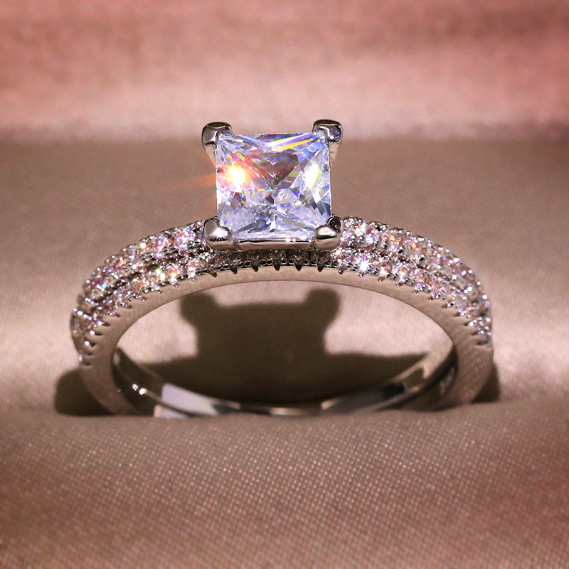 Beliebter weißer Zirkon-Ring-Set Schmuckring
