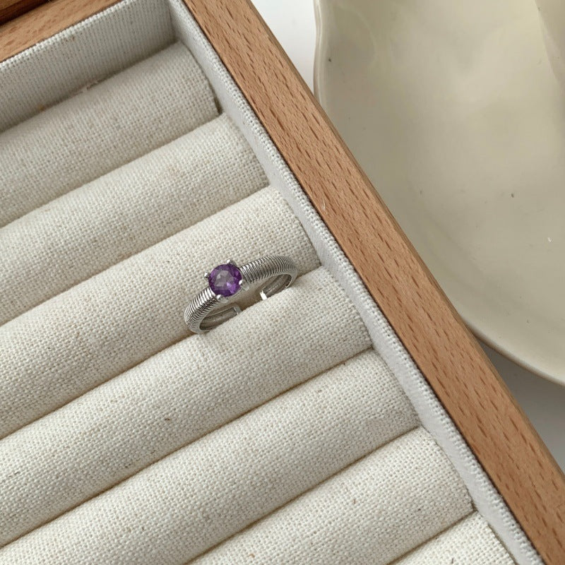 Farbiger Diamant-Inlay Ring für Frauen, verstellbar, minimalistischer cooler Stil, modische Paarringe