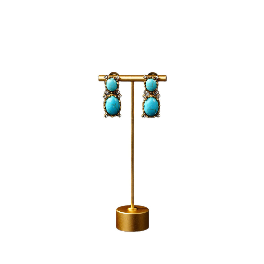 Retro-style, Fashionably Luxurious Earring And Necklace Set