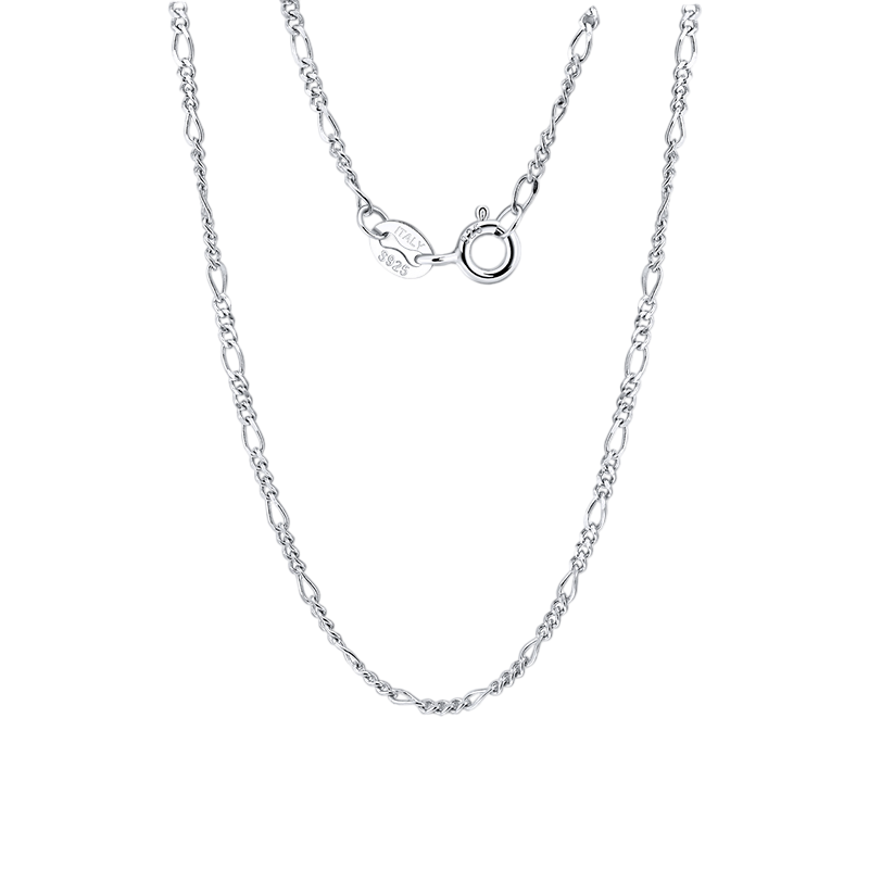 925 Sterling Silver Italian Sterling  Figaro Chain Necklace - Classic Design & Durable Craftsmanship