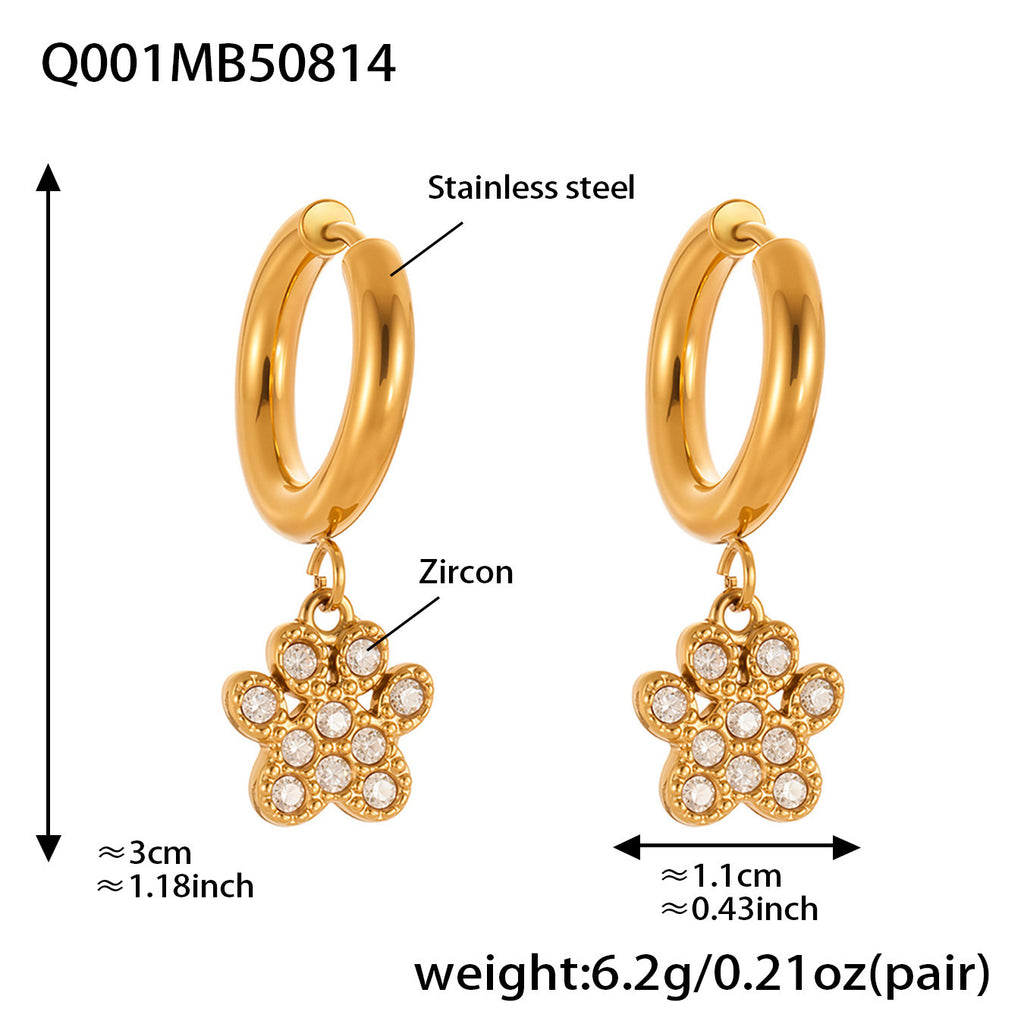 Exquisite And Dainty Bear-claw Pendant Earrings