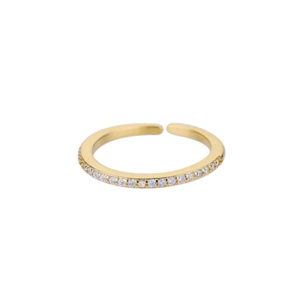 18 Karat vergoldeter Ring, ausgefallen und einzigartig, mit Diamantbesatz