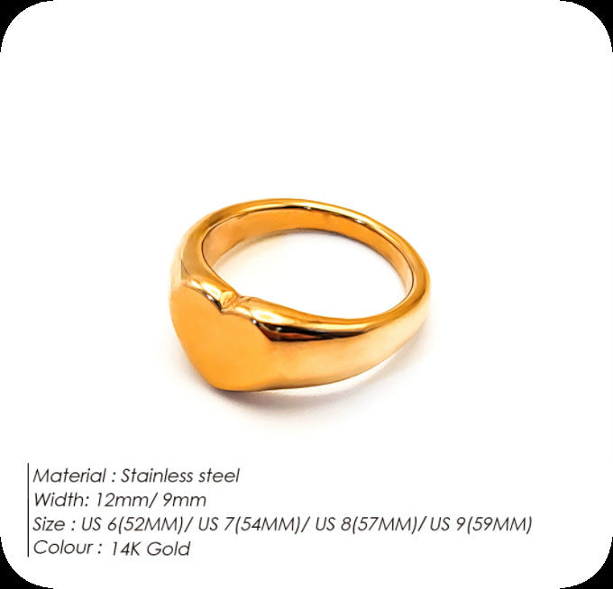Herzförmiger Ring aus Edelstahl-Titan für Damen
