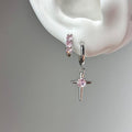 Niche Design Cross And Star Earrings