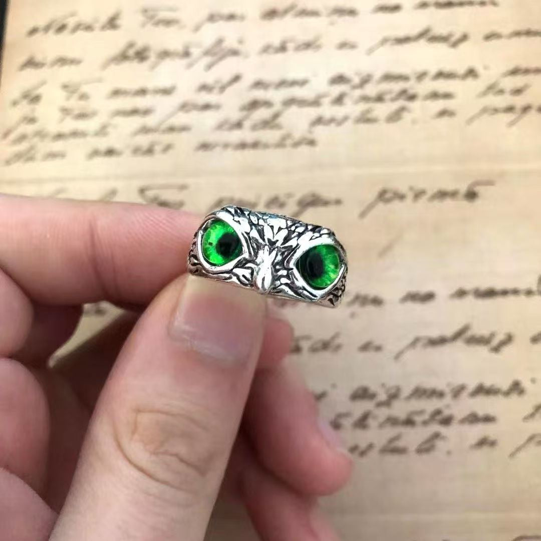 Vintage Eulenring für Damen und Herren, kreative Persönlichkeit, verstellbarer offener Ring