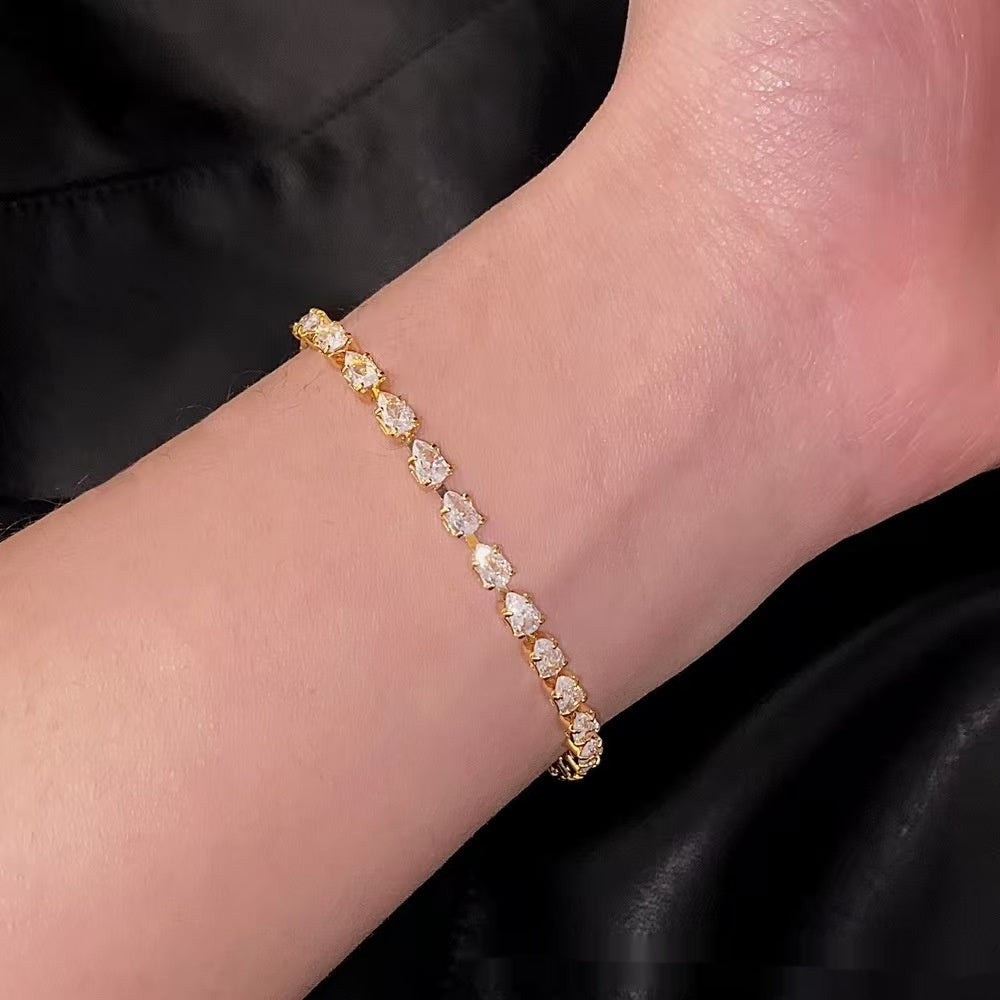 Zartes Zirkon-Armband, verstellbar, für Damen