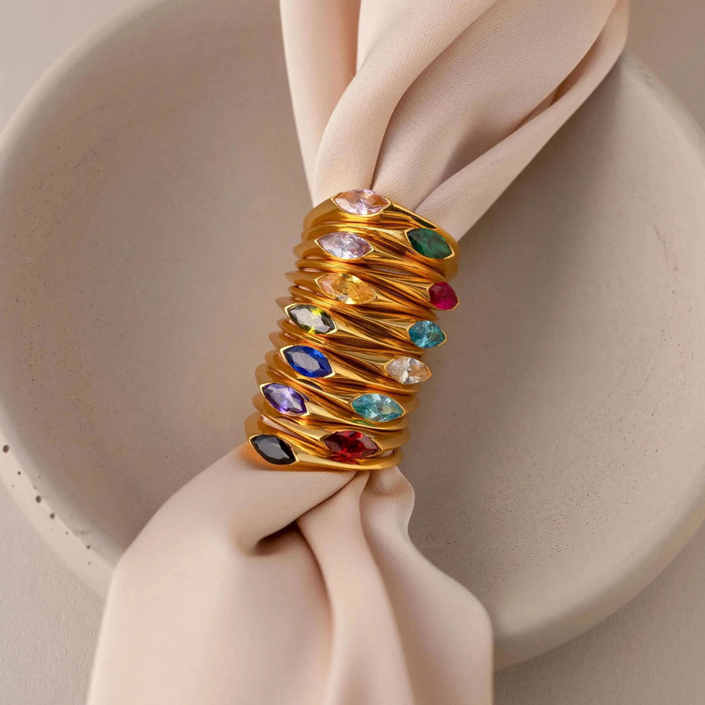 Stainless Steel December Birthstone Ring