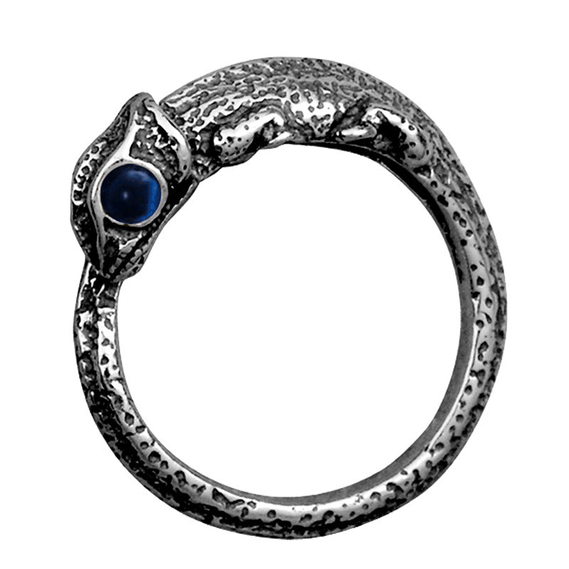 Retro Thai Silver Chameleon Animal-Shaped Ring