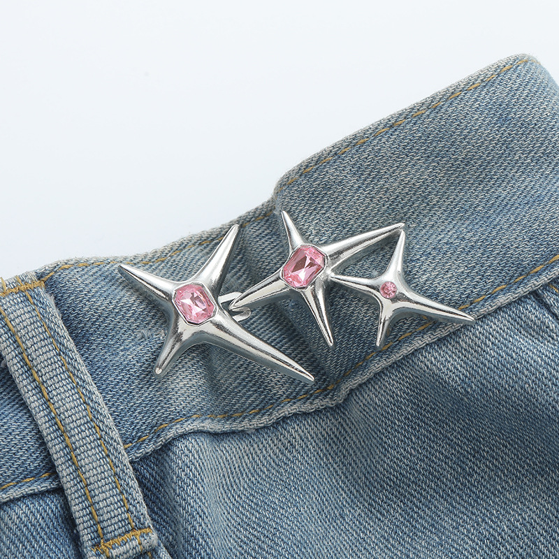 Triple-star waist buckle-copper-alloy-1 pair
